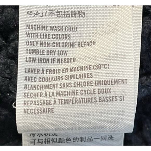 Hollister Open Knit Metallic Pullover Popover Sweater Crew Neck Black Sz S Party - Picture 9 of 9